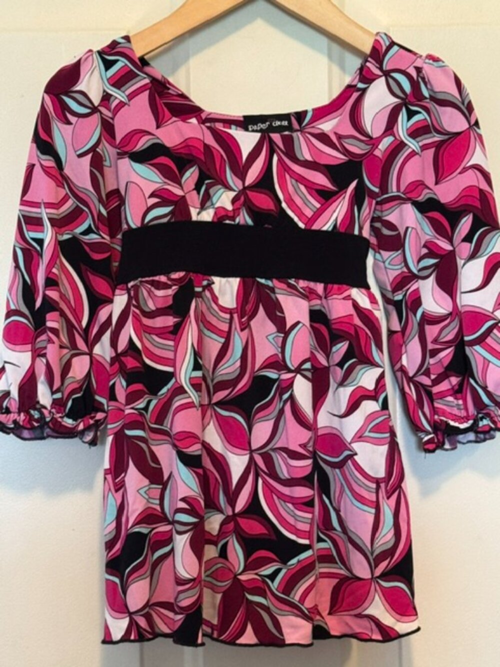 Paper Doll Pink & Black Shirt girl's sz 5